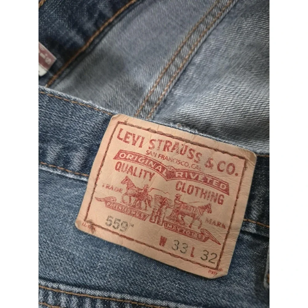 Levis 559 Relaxed Straight Jeans Mens 33x31 Blue Medium Wash Denim Pants